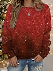 preiswerte Kunst &amp; Design Tops-Damen Pullover Sweatshirt Druck Aktiv Lässig Festival Langarm Rundhalsausschnitt Normale Oberteile Lässig Straße Alltagskleidung Blau Weinrot Purpur Fuchsie Grün Frühling Herbst Winter