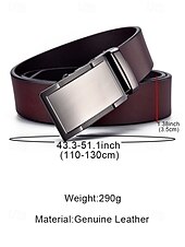 abordables Ceintures pour hommes-Ceinture en cuir pour homme, idéale pour Noël : cuir véritable de qualité supérieure, boucle carrée élégante, ajustable, accessoire de mode festif pour les occasions décontractées ou habillées.