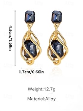 tanie Walentynki-Damskie kolczyki ze stopu metali, w wielu kolorach, elegancki design z kamieniem szlachetnym na święta Bożego Narodzenia i oficjalne okazje