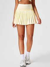  Per donna Tinta unita Gonna casual Gonne da tennis Pantaloncini da tennis Gonne a pieghe Asciugatura Rapida Elastico Traspirante Tennis Corsa Atletico Pantaloni Bianco Giallo Rosa Abbigliamento da