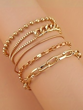 abordables Pulsera de mujer-Conjunto de pulseras navideñas de aleación para mujer: elegantes y con estilo, con múltiples diseños en oro y plata, perfectas para regalos navideños y ocasiones festivas.