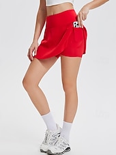  Dames Effen Casual rok Tennisrok Sportrok UV-Bescherming Sneldrogend Elastisch Ademend Tennis Sportschoenen Hardlopen Kleding Onderlichaam Wit Rood Tenniskleding