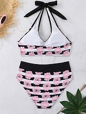 economico Tankini-Per donna Costumi da bagno Due pezzi Birichino Costume da bagno Senza schiena Vacanza Abbigliamento da Spiaggia Floreale All'americana Senza Maniche Costumi da bagno