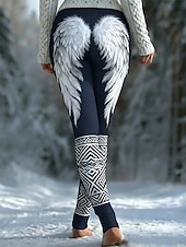 preiswerte -Damen Leggings Gemütliche Leggings Urlaub Vintage Ethno-Stil Volle Länge Hohe Taille Grafik Drucken Bequem Hohe Elastizität Lässig Täglich Urlaub Navy-Blau Dunkellila Schwarz Olive Frühling Herbst