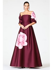  Dos Piezas Corte A Hasta el Suelo Vestido de raso Vestido Invitada Boda Vestido formal Vestido de Madrina Sin Mangas Sin Tirantes Elegante Formal Noche formal Reunión Familiar Satén Vestidos cortos