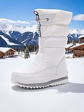 זול מגפי שלג וחורף-מגפי חורף עמידים למים לנשים - מגפי שלג חמים ומונעי החלקה למזג אוויר קר, נעלי חורף אופנתיות לפעילויות חוץ