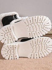 abordables Bottes de neige et d'hiver-Bottes d'hiver à lacets doublées de fausse fourrure pour femmes - bottes de neige chaudes en daim avec semelle antidérapante pour temps froid et activités de plein air