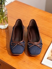 Χαμηλού Κόστους Ημέρα του Αγίου Βαλεντίνου-Γυναικείες μπαλαρίνες με πουά και φιόγκο – χαριτωμένο ρετρό στυλ δεκαετίας του 1950, ιδανικές για casual ντύσιμο, καθημερινές εξόδους και tea parties