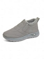 economico Sneakers da donna-Sneakers invernali da donna in caldo pile foderate in bordeaux - comode scarpe da esterno comode e impermeabili slip-on per il freddo e i viaggi di Natale