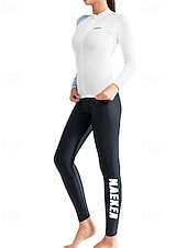 tanie Rash guardy One Piece-Damskie Rashguard 2-częściowy Spodnie do stroju kąpielowego Koszulka surfingowa Pasek UPF50+ Oddychający Długi rękaw Kombinezony nurkowe Surfing Kajakarstwo Nurkowanie z rurką Zima
