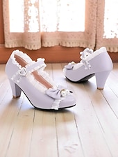 preiswerte Retro-Stil der 1950er Jahre-Rote Mary-Jane-Pumps für Damen mit Schleife und Perlenverzierung – eleganter Lolita-Stil der 1950er Jahre, perfekt für Weihnachtsfeiern, formelle Anlässe und besondere Gelegenheiten.