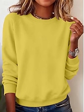 billiga Enkla huvtröjor-Dam Pullover-tröja Mönster Grafisk Ledigt Långärmad Rund hals Vanliga toppar Ledigt Gata Helgdag Ljusblå Svart Vit Gul Mörkrosa Vår Höst Vinter