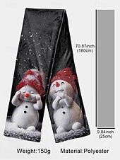 abordables Foulards pour femmes-Écharpe de Noël en velours pour femme - tissu doux et moelleux orné de multiples motifs festifs, idéale pour les fêtes et la mode hivernale