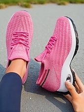 billige Sneakers til kvinner-damerosa luftpolstrede atletiske joggesko – lette løpesko for aktive kvinner, treningsstudio, utendørs trening og daglige turer