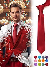 levne Vánoční doplňky-Pánská vánoční saténová kravata, dostupná v několika barvách, ideální pro sváteční večírky a zvláštní příležitosti, polyesterový materiál