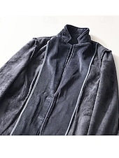 billige Blazer-Herre Kordfløyel jakke Halskrage Årgang Mote Utendørs Ensfarget Blazer Blå kaffe Grå Skreddersydd Single Breasted To-knapper