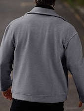 cheap Casual Jackets-Men's Lightweight Jacket Casual Jacket Vacation Daily Breathable Pocket Spring Fall Plain Fashion Classic Lapel Regular Apricot Black Khaki Gray Jacket