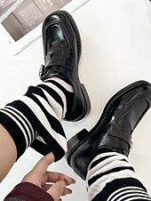 levne Dámské ponožky-Dámské bavlněné dvouvrstvé volné ponožky – stylový pruhovaný design, měkké a pohodlné – ideální pro běžné nošení a pohodlné nošení