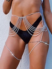 Недорогие Женский ремень-Женская многослойная цепочка на талию со стразами - блестящий золотой пояс с украшениями для тела для новогодних вечеринок, клубных нарядов &amp;балы-маскарады