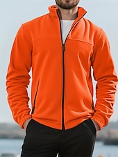 economico Giubbotti e cappotti da uomo-Per uomo Cappotto Invernale Giacca in Pile Giacca Casual All'aperto Quotidiano Calore Termico Tasca Cerniera completa Autunno Inverno Plaid Streetwear Sport e Outdoor Collo alla coreana Regolare