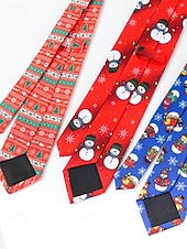 preiswerte Krawatten &amp;amp; Fliegen für Herren-Weihnachtskrawatte für Herren aus Polyester mit Weihnachtsmann-, Schneemann- und weihnachtlichen Motiven – festliche, verstellbare Fliege für Weihnachtsfeiern und festliche Anlässe