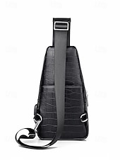 זול תיקים לגברים-תיק עור לגברים, עמיד למים ועמיד, קיבולת גדולה, דוגמת תנין אופנתית לשימוש חיצוני ויומיומי