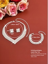 baratos Colar Feminino-Conjunto de joias femininas douradas com strass - colar e pulseira deslumbrantes e brilhantes &amp;Brincos, acessórios glamorosos para festas de casamento e eventos noturnos. &amp;eventos especiais