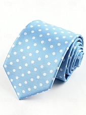billiga Herrslipsar &amp;amp; flugor-herrslips i polyester, prickigt mönster, flera färger, perfekt för jul och formella tillfällen