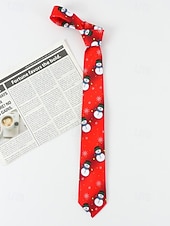 preiswerte Krawatten &amp;amp; Fliegen für Herren-Weihnachtskrawatte für Herren aus Polyester mit Weihnachtsmann-, Schneemann- und weihnachtlichen Motiven – festliche, verstellbare Fliege für Weihnachtsfeiern und festliche Anlässe