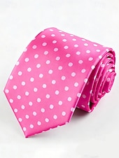 billiga Herrslipsar &amp;amp; flugor-herrslips i polyester, prickigt mönster, flera färger, perfekt för jul och formella tillfällen