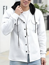 abordables Vestes Décontractées-Homme Veste Légère Veste Décontractée Veste à Capuche Extérieur Occasionnel Avec Poches Automne Hiver Bloc de Couleur Streetwear Quotidien À capuche Régulier Noir Blanche bleu marine Kaki Grise Veste