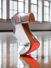 baratos Ténis de Dança-Sapatos de dança de salão femininos prateados com cadarço - sapatos confortáveis de salto baixo para prática de dança latina, salsa, tango e apresentações de palco.