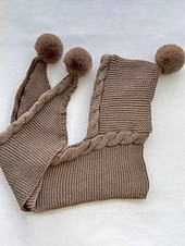 رخيصةأون قبعات نسائية-وشاح نسائي محبوك بغطاء للرأس لعيد الميلاد - مبطن بالصوف المريح، مع تفاصيل بوم بوم، وخيارات متعددة الألوان لأزياء الشتاء، مثالي كهدية في العطلات والأنشطة الخارجية