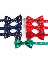 Χαμηλού Κόστους Ανδρικές γραβάτες &amp;amp; παπιγιόν-Χριστουγεννιάτικο παπιγιόν από πολυεστέρα για άνδρες με σχέδια χιονονιφάδας και δέντρου για χριστουγεννιάτικα πάρτι, κόκκινες, πράσινες και μπλε σκούρες επιλογές