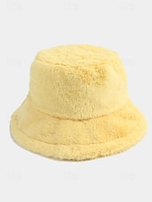 economico Cappelli da donna-Cappello da pescatore natalizio da donna in pelliccia sintetica, morbido e accogliente, disponibile in più colori: regalo perfetto per le feste