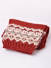 preiswerte Schals für Damen-Weihnachtsstrickschal für Damen – kuschelig, weich, Fair-Isle-Muster, verschiedene Farben, perfekt für die Feiertage und als Wintergeschenk