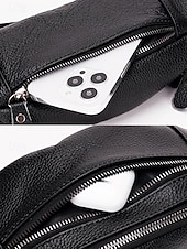 economico Borselli da uomo-marsupio da uomo in vera pelle - grande capacità, colori nero e caffè, molteplici stili di utilizzo, elegante e pratico per l'uso quotidiano