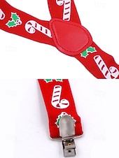 billige Slips og sløyfe for menn-Juleseler til herre – røde med sukkerstang- og kristtorndesign, justerbare for høytidsfester og festlige sammenkomster