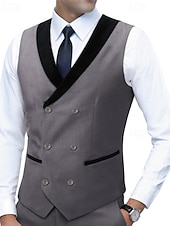 Χαμηλού Κόστους Ανδρικό γιλέκο-Ανδρικά Veste Γιλέκο Gilet Επιχείρηση Διακοπές Πάρτι Μοντέρνα Καθημερινό Άνοιξη Φθινόπωρο Τσέπη Κουμπιά Πολυεστέρας Άνετο Σκέτο Σταυρωτό Λαιμόκοψη V Κανονικό Θαλασσί Μαύρο Λευκό Ρουμπίνι Γιλέκο