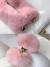 levne Dámské šátky-Dámský vánoční šátek s umělou kožešinou, měkký a útulný, dostupný v červené, bílé a několika dalších barvách – perfektní vánoční dárek