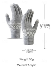 billige Herrehansker-Julehansker med berøringsskjerm til herre, flere farger, varm strikk med Fair Isle-mønster, ideelle for vinter- og høytidsaktiviteter