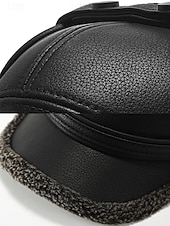 preiswerte Herrenhüte-Wintermütze für Herren aus Kunstleder – isoliert mit flauschigen Fellohren, stylischer Fliegerstil, ideal für kaltes Wetter und Outdoor-Aktivitäten.