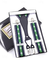 Недорогие Свадьба ACC-мужские рождественские подтяжки – эластичная ткань с разнообразными узорами, регулируемые и стильные, идеально подходят для праздничных вечеринок и официальных мероприятий