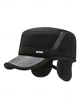 Χαμηλού Κόστους Ανδρικά καπέλα-Ανδρικό χειμερινό καπέλο από πολυεστέρα με πτυσσόμενα αυτιά, κομψό και ζεστό, ιδανικό για κρύο καιρό σε εξωτερικούς χώρους