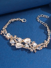 levne Svatba ACC-Dámský náramek s křišťálovými kamínky - třpytivý stříbrný nastavitelný náramek na večírky, svatby a večerní příležitosti na konci roku