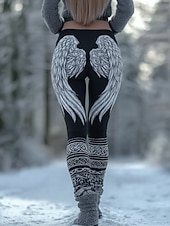 Χαμηλού Κόστους Τέχνη &amp; Σχεδίαση Εκτύπωση-Γυναικεία Κολάν Διακοπές Βίντατζ Μοντέρνα Πλήρες μήκος Ψηλή Μέση Γραφική Γεωμετρικό 3D εκτύπωση Γρήγορο Στέγνωμα Ικανότητα να αναπνέει Moale Ελαστικό Διακοπές Επίσημο Δρόμος Μαύρο Λευκό Μπλε Απαλό