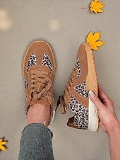 preiswerte Damen-Sneaker-Laufschuhe für Damen mit Leopardenmuster – leichte Sportschuhe zum Spazierengehen, Reisen und für den Alltag.
