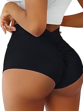 preiswerte Bikini-Höschen-Damen dehnbare Boxershorts Badeanzug Dehnbare Boxershorts Shorts Hohe Taille Urlaub Strandbekleidung Einfarbiger ärmelloser Badeanzug