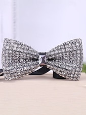 Недорогие Мужские украшения-мужской галстук-бабочка с кристаллами на Рождество, разноцветный, праздничный стиль, с узором из страз и бусин, идеально подходит для праздничных вечеринок и официальных мероприятий