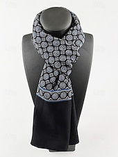 ieftine Cravate și papion pentru bărbați-Eșarfă bărbătească din poliester cu imprimeu floral paisley – design elegant, opțiuni multiple de culoare pentru ocazii formale și casual